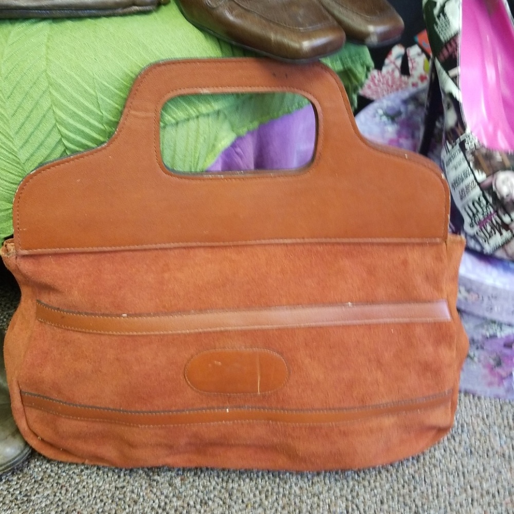 Vintage Suede Hand Clutch